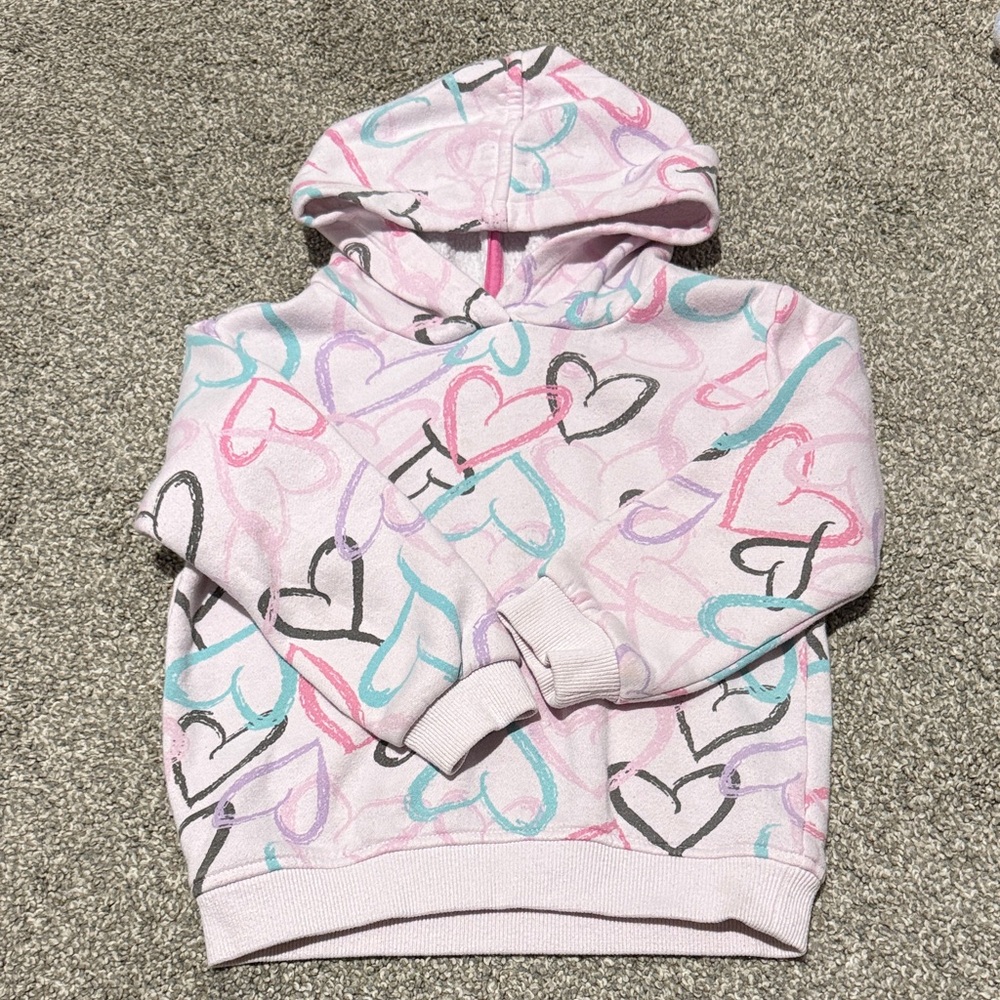 Colorful Heart Pattern Hoodie